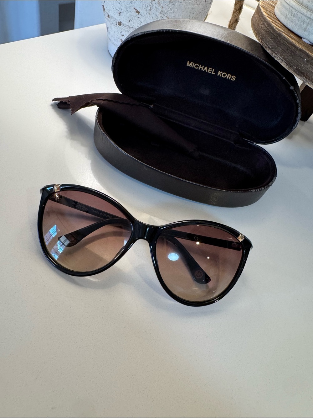 Michael Kors Black Frame Sunglasses with Brown Gradient Lenses